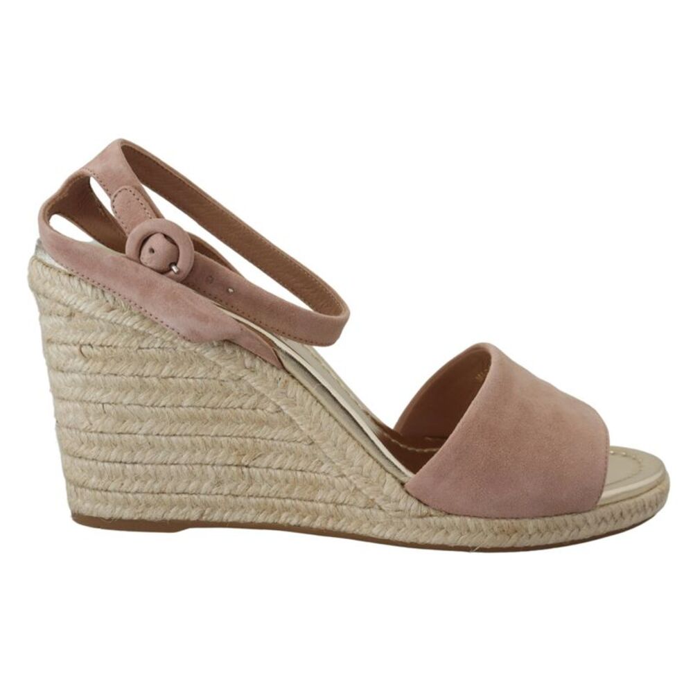 Prada Pink Suede Leather Ankle Strap Women's Sandals